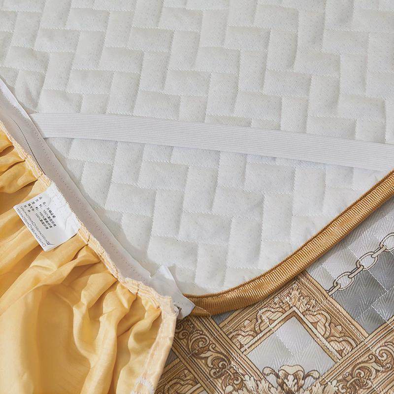 夏季床裙款冰丝凉席可机洗冰丝席三件套加厚防滑床罩折叠空调席子,淘宝优惠券,粉丝福利购,淘宝优惠卷