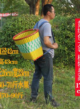 藤编背篓塑料双肩后背式大号仿竹编家用买菜采蘑菇背筐背篼