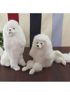 包邮大号高仿真狗狗贵妇犬贵宾公仔毛绒玩具客厅书桌摆件动物模型