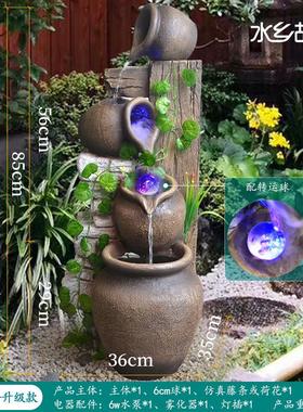 7yx批发阳台装饰落地假山流水喷泉庭院鱼池造景院内装饰景观摆件