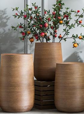 酒店别墅装饰插花客厅落地大花瓶摆件北欧创意绿植陶瓷花器花盆缸