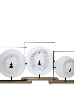 新中式禅意家居饰品软装现代客厅电视柜玄关亚克力样板房酒店摆件