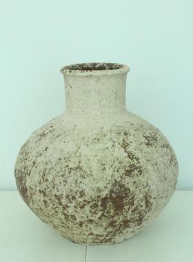 复古花瓶粗陶侘寂风赤贫民宿插新中式陶瓷陶罐干花禅意家居摆件