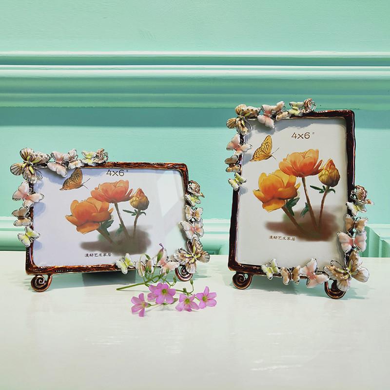 美式创意珐琅彩金属相框复古儿童照片相框摆台铝合金个性摆件销售 - 图0