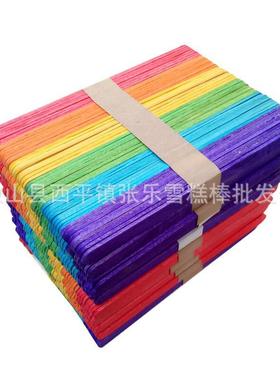 热销140*10*2mm雪糕棒 彩色冰糕棒冰勺棒 压舌板木棒批发可制作lo