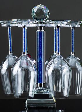 酒杯倒挂玻璃红酒杯架摆件葡萄创意水晶高脚杯沥水杯架厂家批发