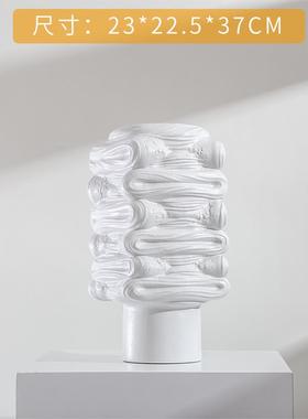 白色浮雕陶瓷简约北欧风创意落地艺术大花瓶摆件客厅花器干花装饰