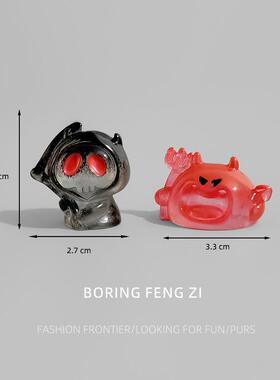 无聊了！摆一堆恶魔精灵情绪解压桌面小摆件治愈系万圣节工位装饰
