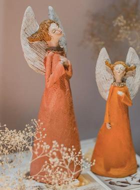 Q683维纳斯之城天使翅膀人物树脂摆件客厅卧室橱窗装饰欧式宫廷