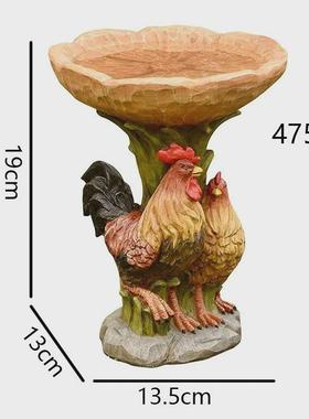 花园小动物树脂喂鸟器蜂鸟树脂浴盆户外装饰摆件雕塑类工艺品