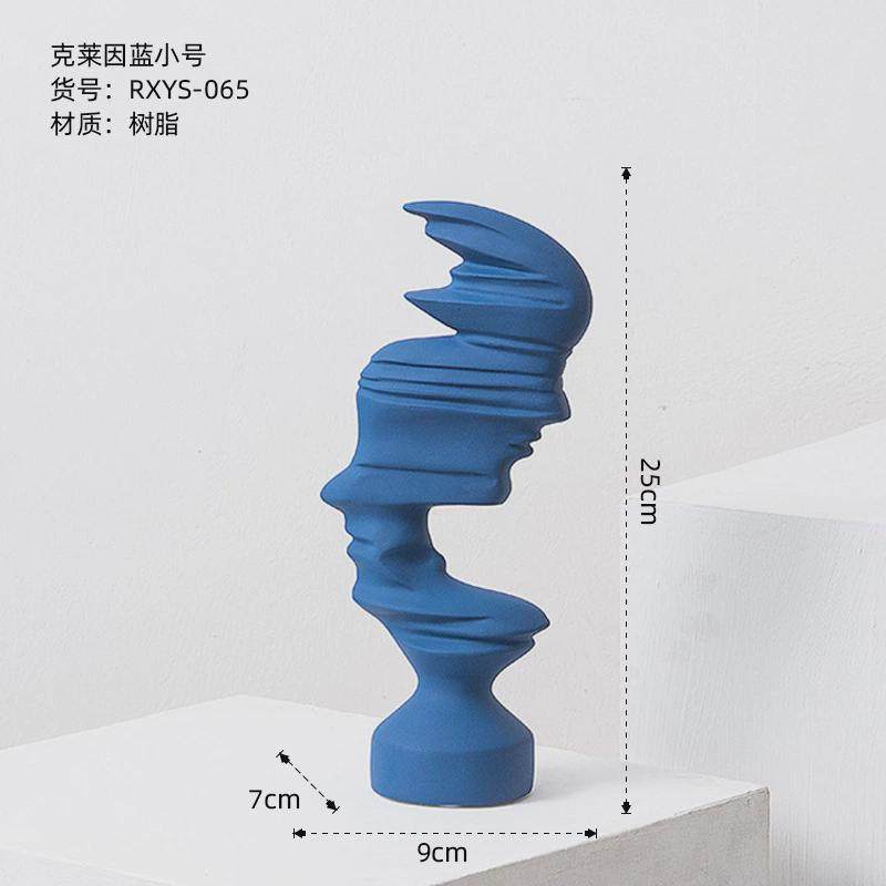 新中式轻奢抽象艺术感人脸树脂雕像摆件酒柜客厅家居电视柜装饰品,淘宝优惠券,粉丝福利购,淘宝优惠卷