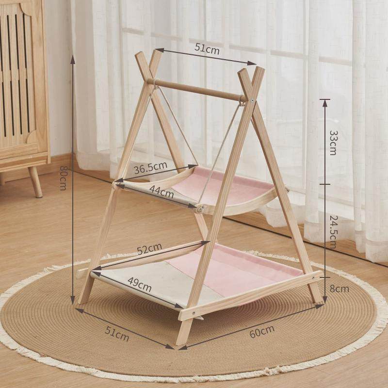 实木猫窝双层猫吊床悬挂式摇摇猫床挂窝猫爬架狗窝小型犬猫咪用品,淘宝优惠券,粉丝福利购,淘宝优惠卷