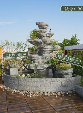 z54g观花园庭院假山流水喷泉鱼池水景别墅装饰户外循环水池造景摆