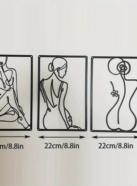 铁艺壁挂简易女性线条墙壁饰酒吧酒店艺术挂画欧美时尚铁艺装饰画