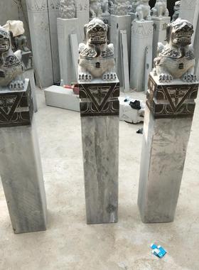 仿古旧柱子庭院酒店摆件祥云柱玄关装饰做青石拴马石雕拴马桩