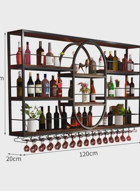 壁挂式酒柜置物架子酒架铁艺客厅酒吧餐厅装饰挂墙红酒展示架吧台
