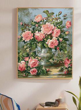 q683diy数字油彩画水彩填充填色解闷手工画画定制涂色油画装