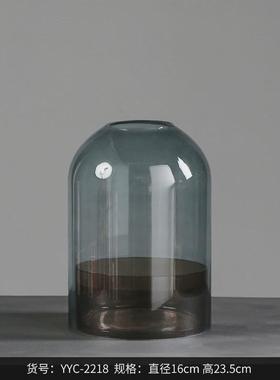 bestwest几何软装体玻璃花瓶摆件餐桌插花瓶软装饰品创意两饰品