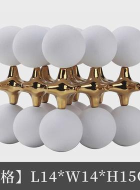 简约现代家居售楼处树脂几何圆球软装饰品轻奢样板房间工艺品摆件