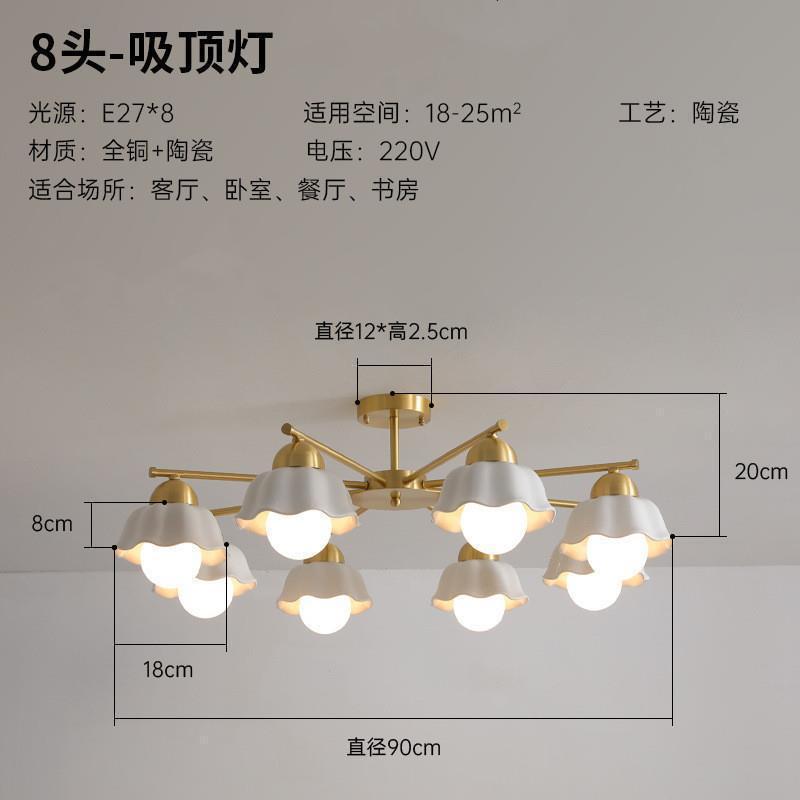 中古全铜陶瓷花朵吊灯 风浪漫宫廷法式轻奢客厅餐厅主卧室装饰灯 - 图2