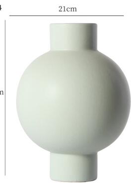 现代简约白色软装陶瓷花瓶客厅插花家居圆形饰品样板间摆件批发