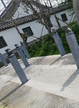 仿古十二生肖旧青石拴马桩青龙白虎四方神兽石狮子做拴马柱优惠