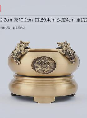 铜欣祥四黄铜神兽《四方来财》金蟾聚宝盆摆件家居办公前台礼品