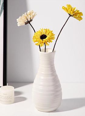 塑料花瓶防摔仿玻璃北欧粉色塑胶树脂客厅创意简约放干花的装饰品