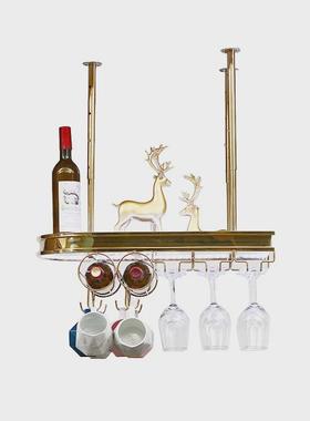 gy轻奢吧台吊架金属酒架悬挂不锈钢酒杯架倒挂置物架高脚杯架红酒