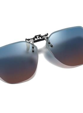 2021新款可上翻太阳镜偏光夹片无框多边形男女墨镜夹片批发1020