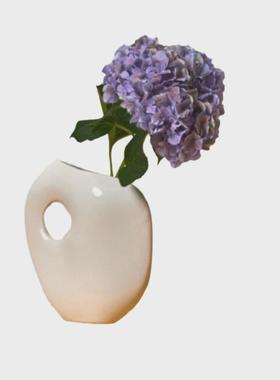 创意中古陶瓷花瓶干花插花现代装饰摆件异型诧寂装饰摆设ins摆件