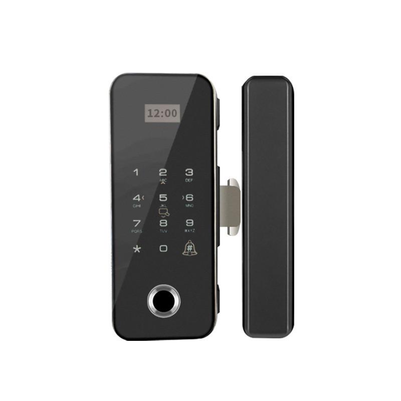 Glass door fingerprint access control machine attendance system swipe card fingerprint password tongue double hook lock access control machine hole-free smart