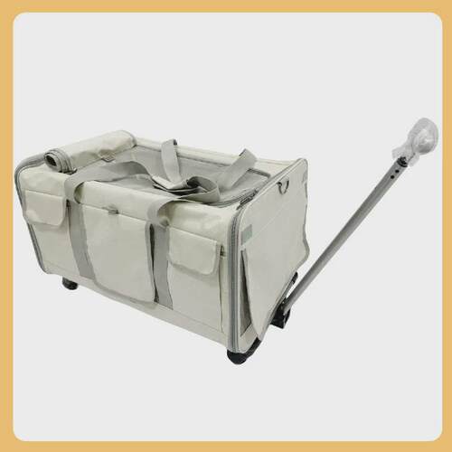 宠物拉杆箱两厢万向轮新款大容量外出便携两只装猫包可折叠宠物包 - 图2