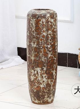 陶瓷做旧铁锈落地大花瓶颜色釉复古陶瓷大花瓶高温陶瓷家居装饰