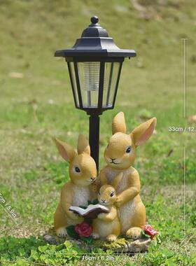 新款园林太阳能发光灯小狗脂摆件装饰品花园雕塑树脂工艺礼品