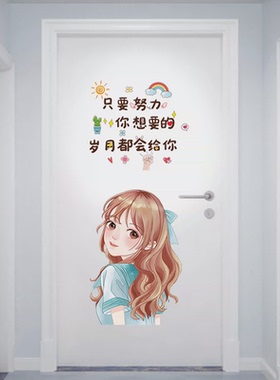 门贴画小图案墙贴画儿童房门上房间女孩卧室温馨装饰贴纸墙纸自粘