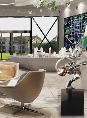 不锈钢飘带雕塑立体大型酒店大堂家居园林景观摆件户外落地小品