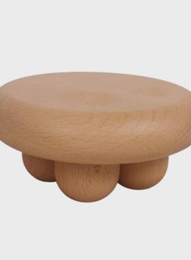 圆凳凳家用首饰盘实木摆件蘑菇创意工艺品小板凳木质家居装饰品