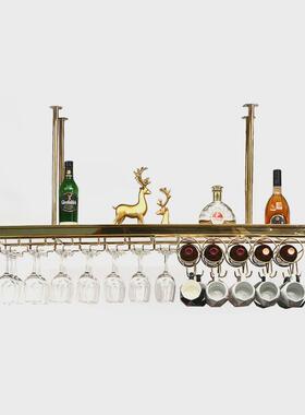 gy轻奢吧台吊架红酒酒架悬挂不锈钢酒杯架倒挂置物架高脚杯架金属