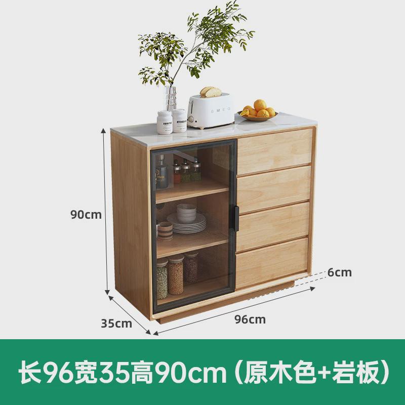 餐边柜厨房柜子储物柜置物柜家用备餐收纳柜实木色客厅茶水柜碗柜 - 图2