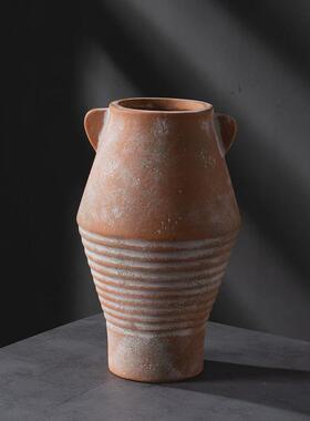 陶罐复古陶瓷花瓶客厅花器插花创意ins风装饰高级感小众花器摆件