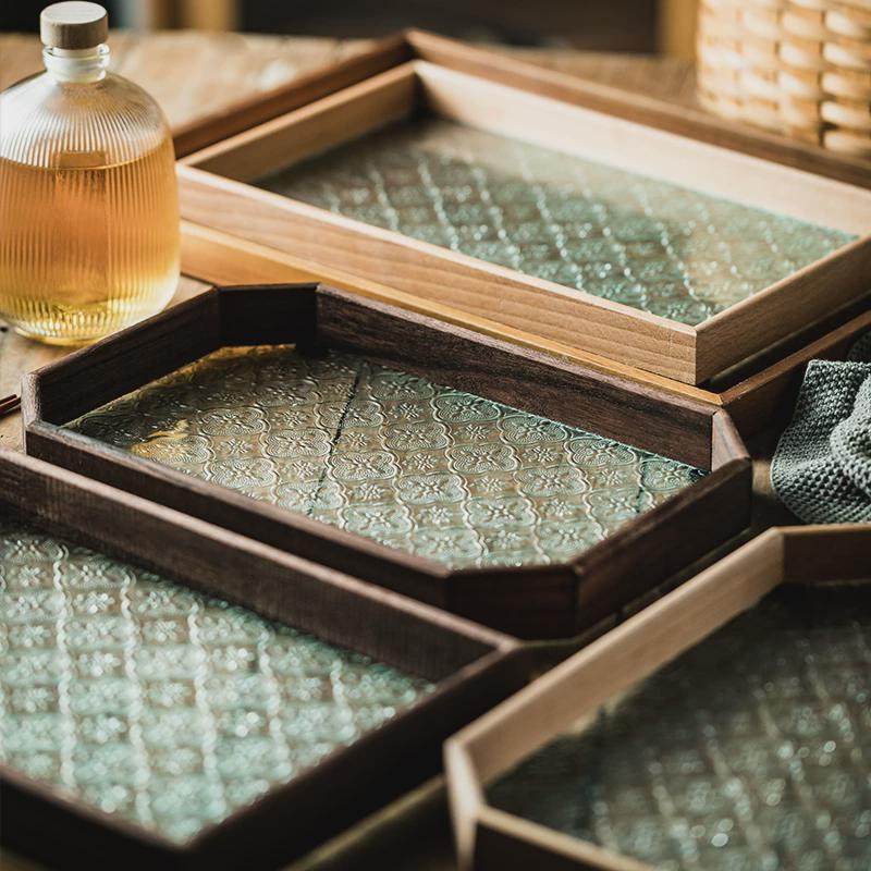 日式餐盘高颜值茶壶下午玻璃水杯蛋糕茶杯茶盘托盘长方形木质,淘宝优惠券,粉丝福利购,淘宝优惠卷