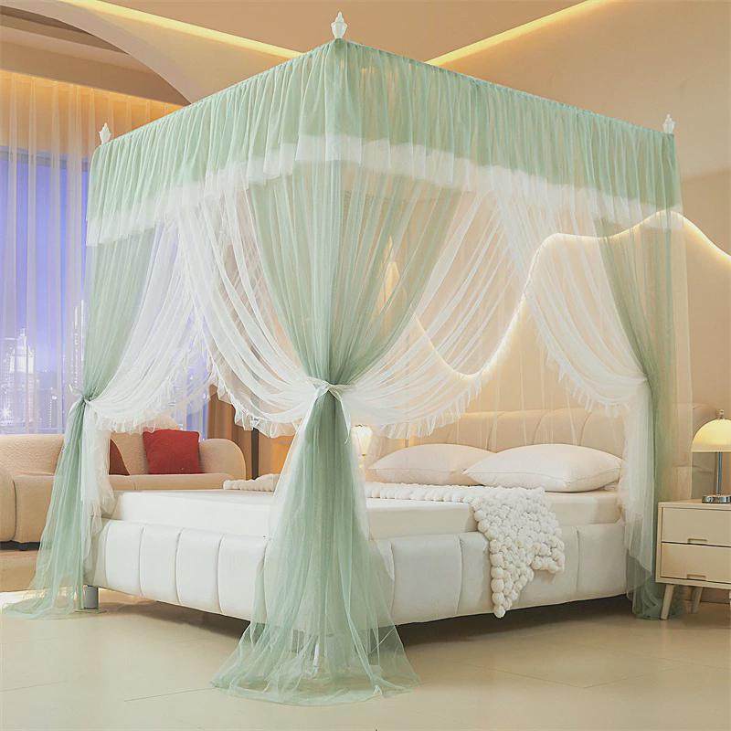 宫廷落地蚊帐双层纱双人家用1米8带.5床支架三开门公主风老式纹帐,淘宝优惠券,粉丝福利购,淘宝优惠卷