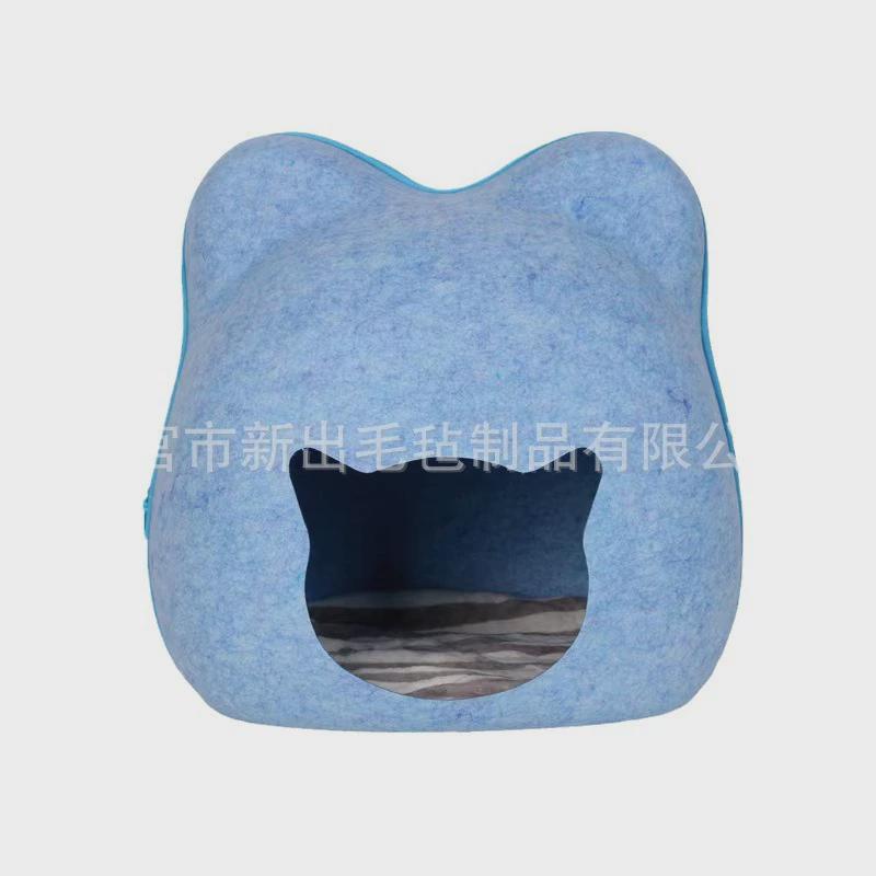 网红半封闭卡通头式毛毡猫床可拆洗创意造型四季通用猫猫窝猫窝狗 - 图3