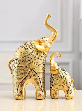 厂家直供树脂工艺品欧式仿古母子象酒柜家居客厅摆件隔板摆设