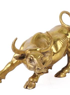 热销铜牛摆件牛气牛金牛生肖牛工艺品旺市牛铜冲天华尔街牛