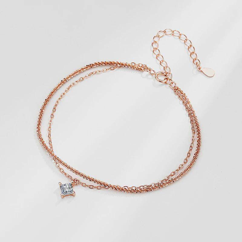 S925纯银波光粼粼双层手链女轻奢小众高级感手环送闺蜜情人节礼物