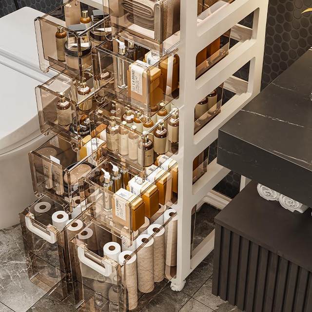 17cm20cm drawer-type storage cabinet bathroom slit cabinet bathroom ultra-narrow kitchen gap storage rack