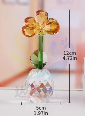菠萝花瓣水晶摆件客厅装饰品现代简约风居家仿真花装饰水晶工艺品