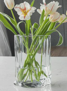 高级感玻璃水杯套装家用客厅待客喝水杯子高颜值轻奢冷饮果汁杯具